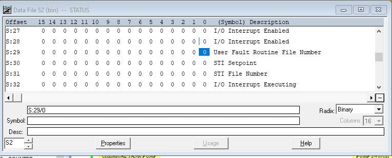 User Fault Routine register